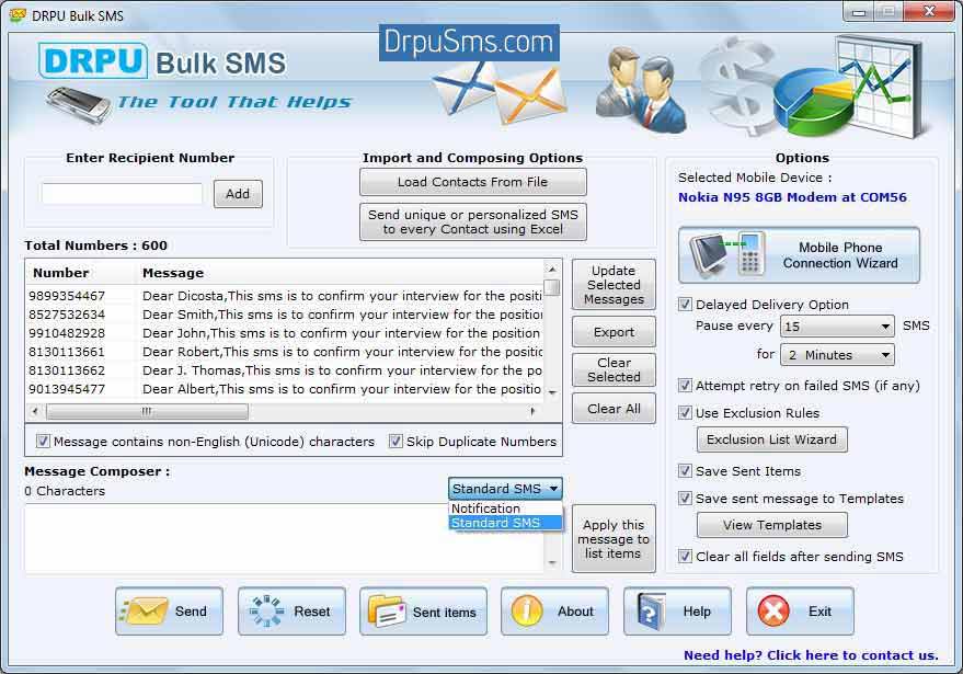 Bulk SMS Software for GSM Mobile Phones