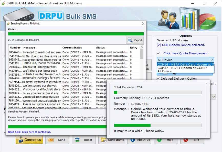 GSM Modem for SMS screenshot