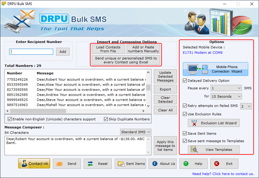 Bulk SMS Software for GSM Mobile Phones