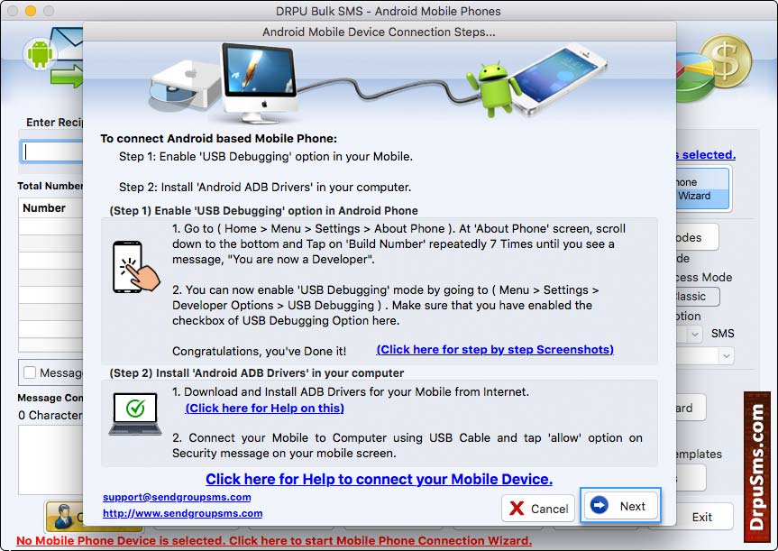 MAC Bulk SMS Software for Android Phones
