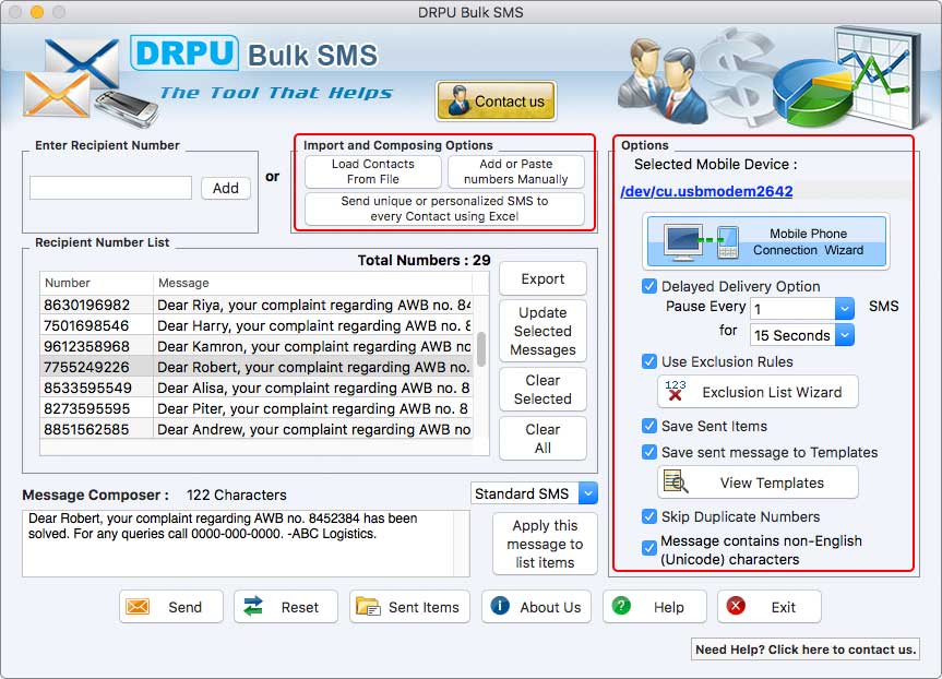 Mac Bulk SMS Software for GSM