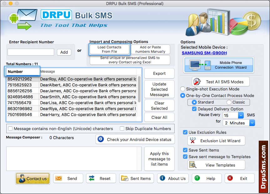 Import contact numbers Import contact numbers