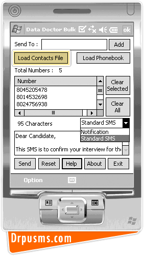 Pocket PC to Mobile Bulk SMS Software Pocket PC to Mobile Bulk SMS Software